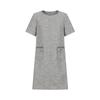 JIUZI·ANNACO French Chic Floral Textured Round Neck H-Line Dress
