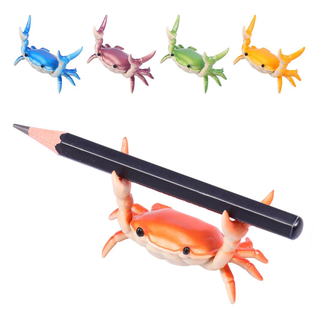 5 Pcs Desk Crab Pen Holder Weightlifting Crab Pen Holders Creative Cute Pencil Lipstick Display Storage Rack for Students Office