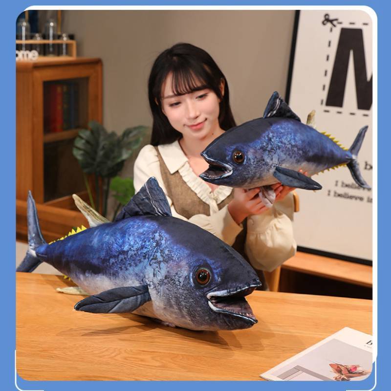 Fish Plush Toy Tuna Cartoon Shape Soft Stuffed Animal For Kids And Babies