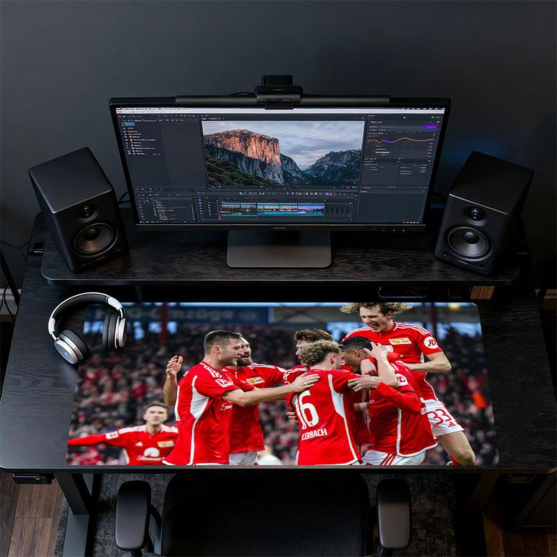 Union Berlin Players Mouse Pad, Large Gaming Desk Mat, Non-slip XXL Mousepad for Laptop & Tablet, Mini PC Playmat with Stitched Edges