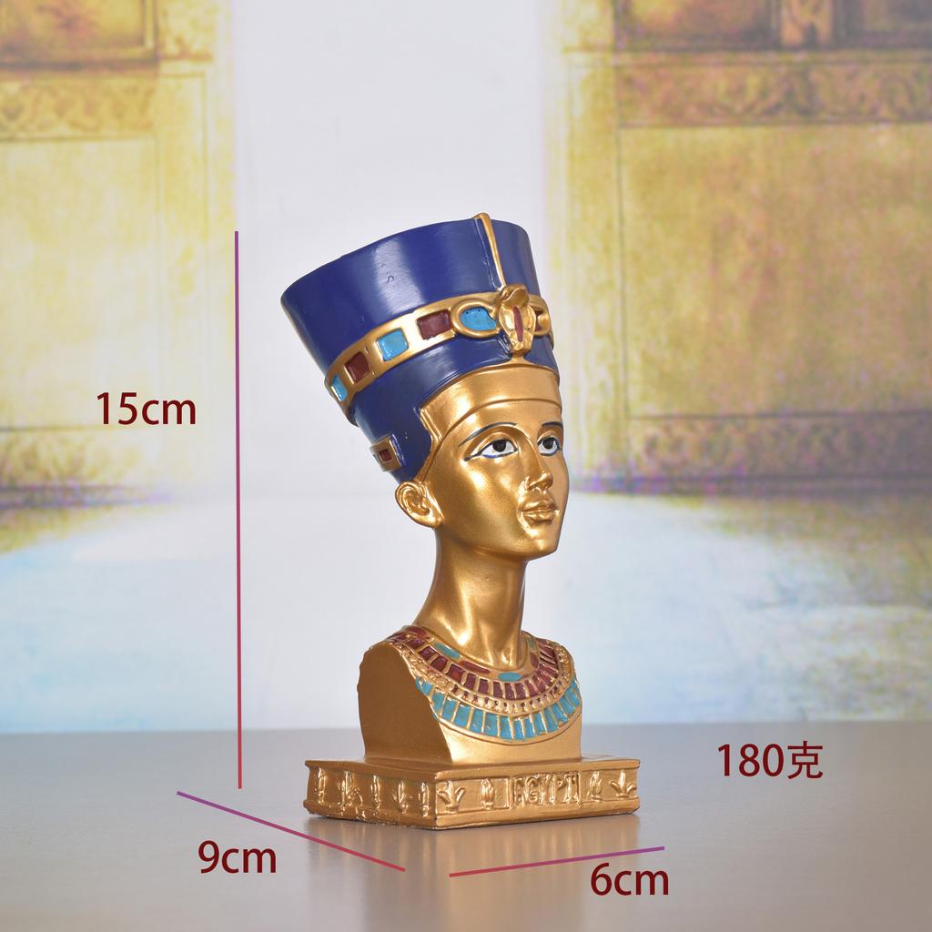 Cleopatra Resin Relief Ornament Naftiti Bust Handicrafts Home Entrance Decoration Travel Souvenir Collectibles