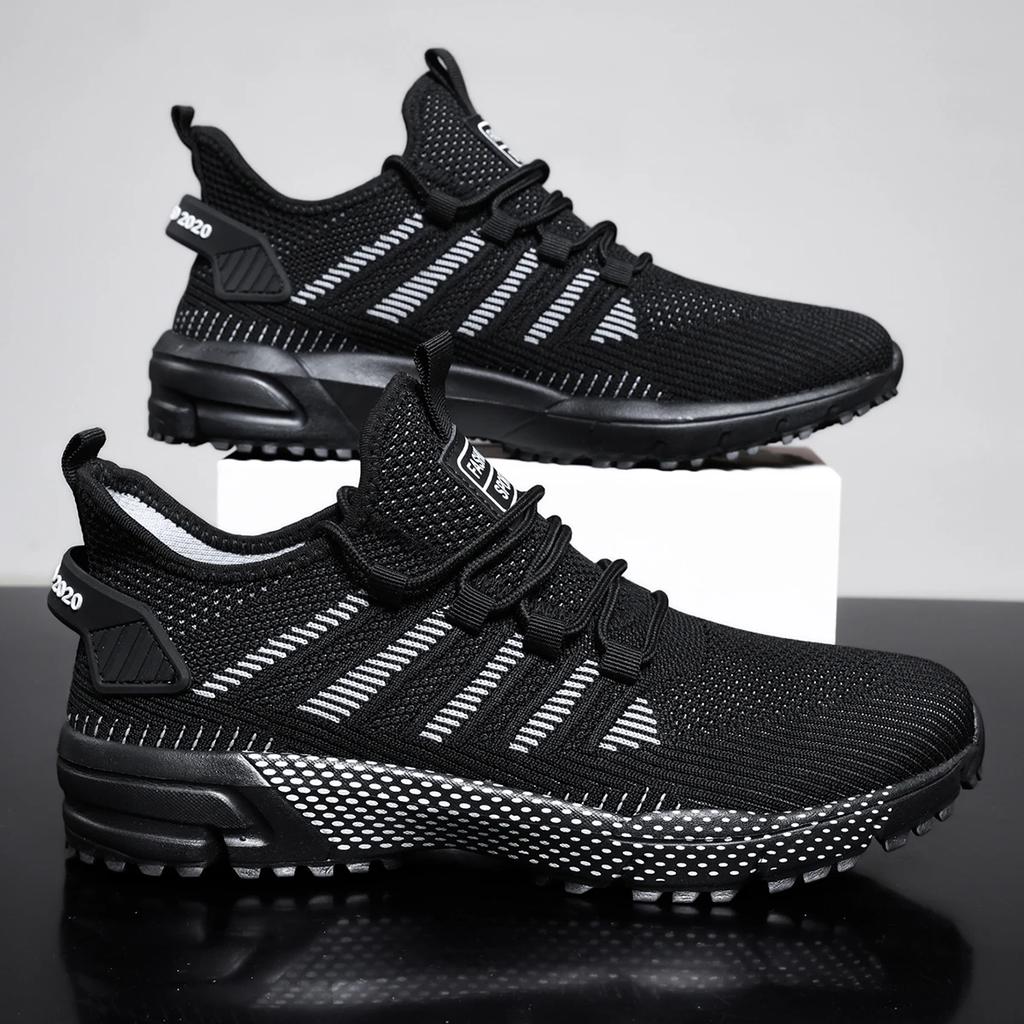 Men Sports Running Black Jogging Shoes Casual Sneakers Brown Outdoor Breathable Mesh Men Light Shock-absorption Tennis Shoes