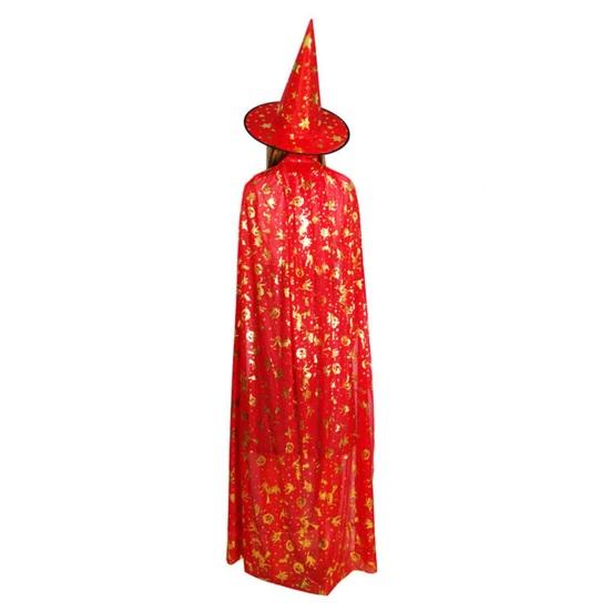 Halloween-Umhang, feine Verarbeitung, Cosplay-Kostüm, Anzieh-Sternmuster-Hut für Halloween-Weihnachtsfeiern