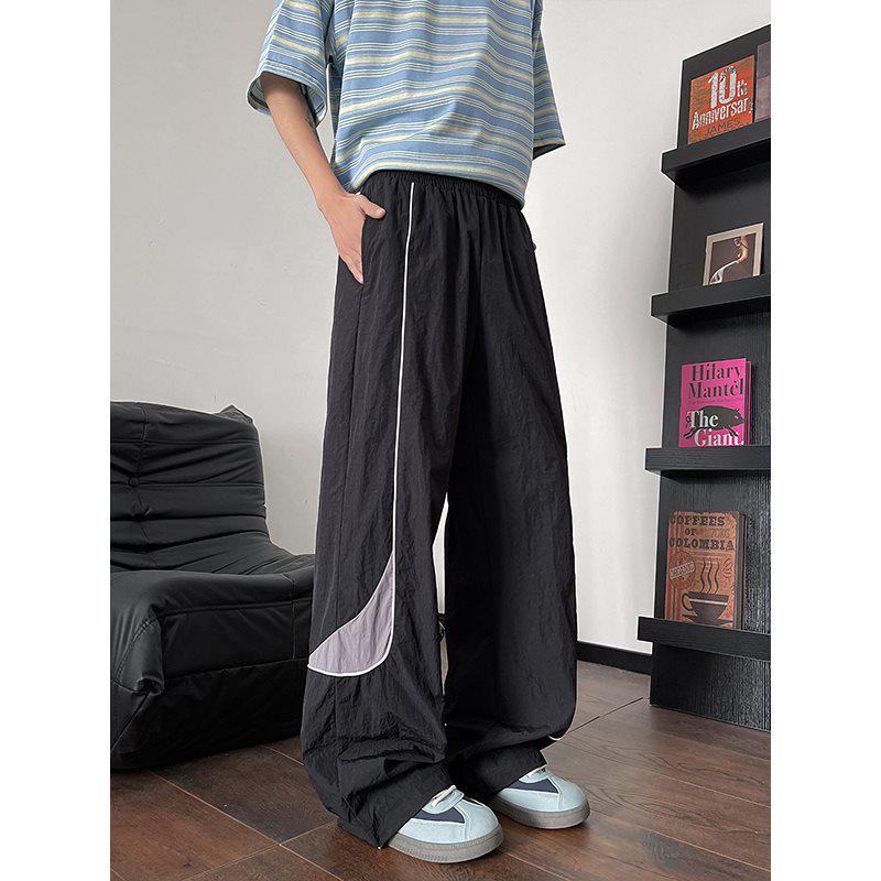 Pantaloni Sportivi Uomo Stile Americano 2026, Asciugatura Rapida, Taglie Forti, Retro, Vestibilità Larga, Antivento con Coulisse