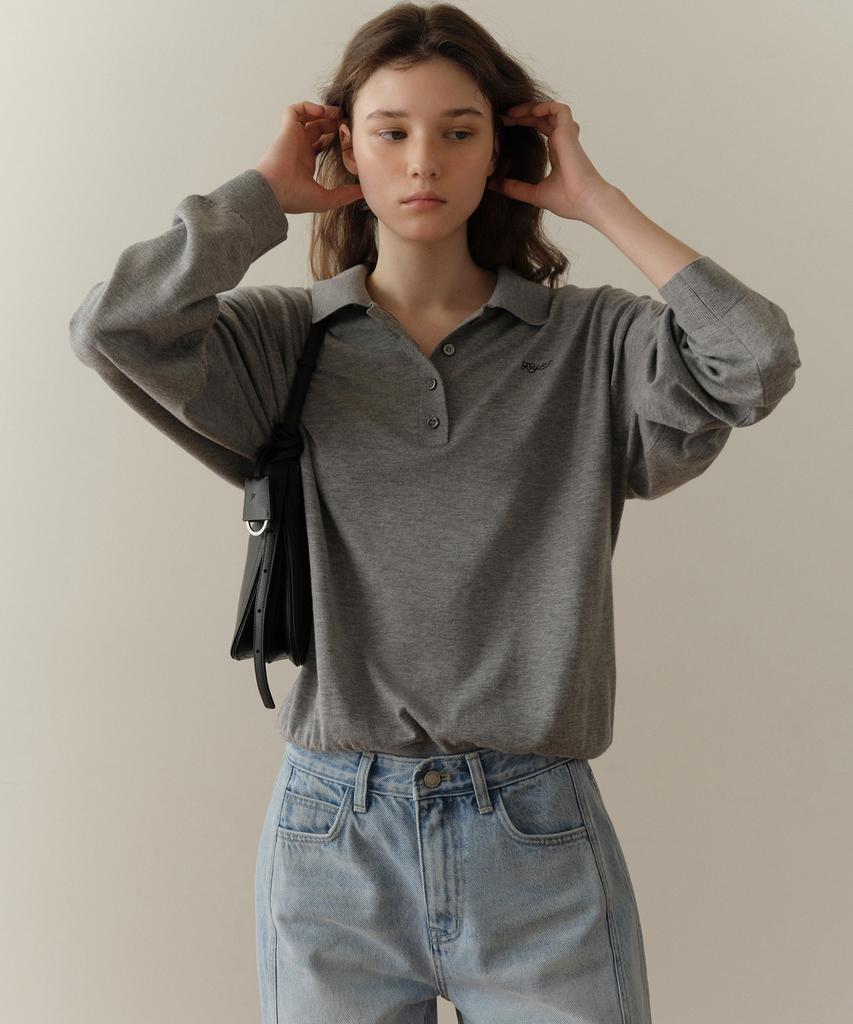 Poyueoaijeuonli Aube Soft Collar Knit (Gray)