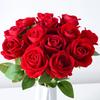 Artificial Flowers Bouquet White Red Rose Eucalyptus Leaves Wedding Decoration Peony Fake Flower for Party Home Decor Gift