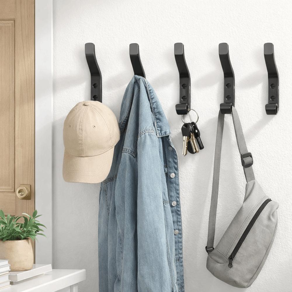 4/5/6/10 Pcs Wall Mounted Coat Hook Heavy Duty Door Hook Universal Towel  Hanging Hook  Wall Mounted