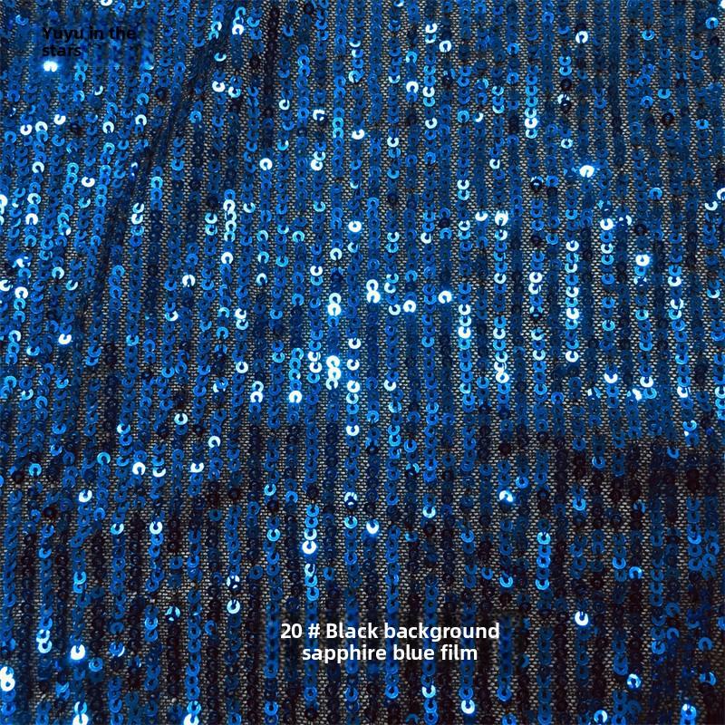 Sequin Bead Embroidery Elastic Mesh Fabric for DIY Sewing Stage Costumes Dress Scarf Clothing Fashion Cloth By The Meter
