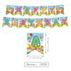 Cartoon-Clown-Zirkus-Magier-Hintergrundbanner und Ballons für Kindergeburtstagsparty