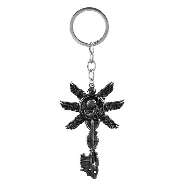 Residents Evils 8 Village Key Chains Vintage Six-Winged Unborn Key Pendant Keychain for Women Men Keyring Jewelry