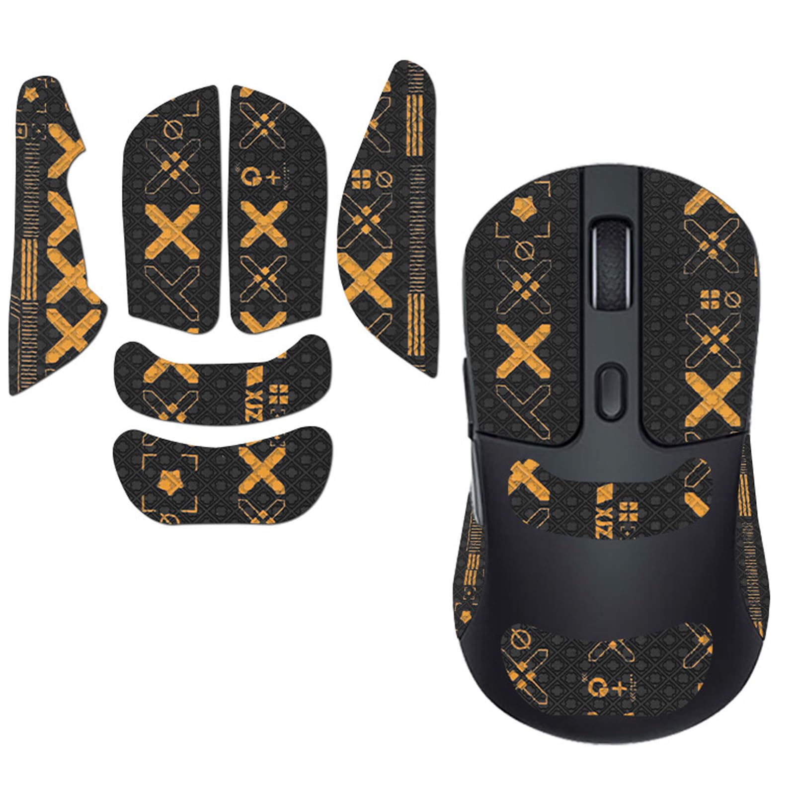 

NOUKAJU Keychron M3 Mouse Grip Tape, Ultra-Thin, Highly Absorbent, Anti-Slip Tape for Keychron M3 Gaming Mouse (Black Gold)