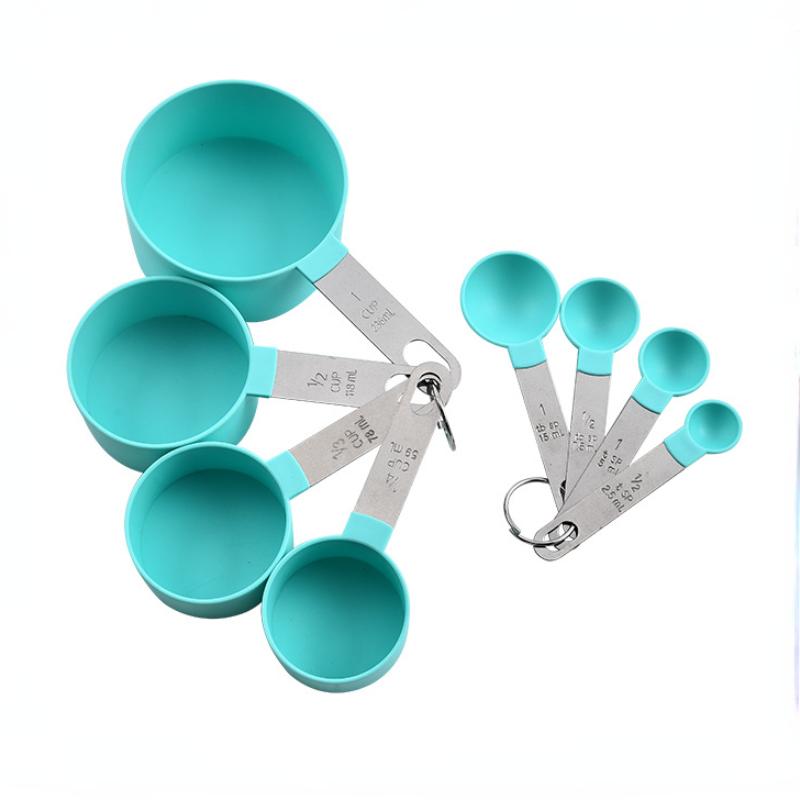 

8 шт. универсальные ложки, чашки, мерные инструменты, аксессуары для выпечки, кухонные гаджеты из нержавеющей стали зелёный