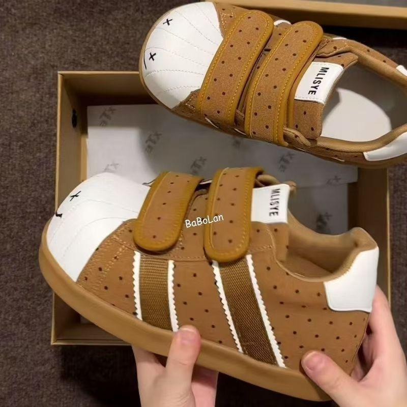 

cm thick-soled invisible inner height increase brown big head ugly cute bread shoes women s suede Velcro smiley shoes 40 верблюд