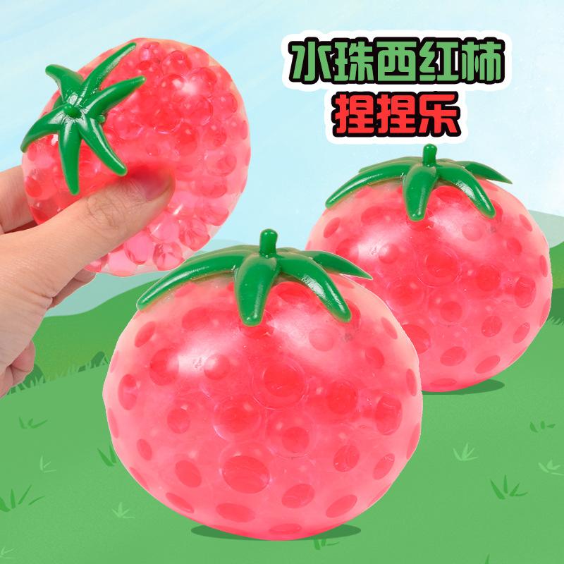 Tomato Water Bead Squishy Toy, Colorful Sensory Stress Ball, Portable Office Anxiety Relief Decompression Gift