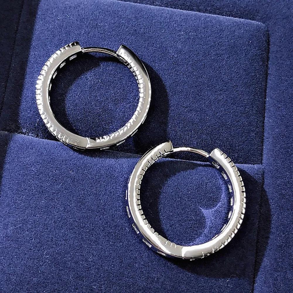 High Quality Simple Silver Color Hoop Earrings Women Micro Paved CZ Stone Versatile Girls Circle Earrings Trendy