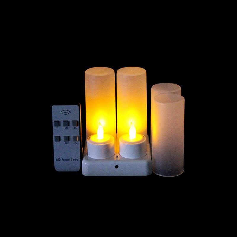 4-Pack Rechargeable LED Candles led Lamp Flameless Tealight Xmas Christmas Valentine Wedding Church Home Table Decoration