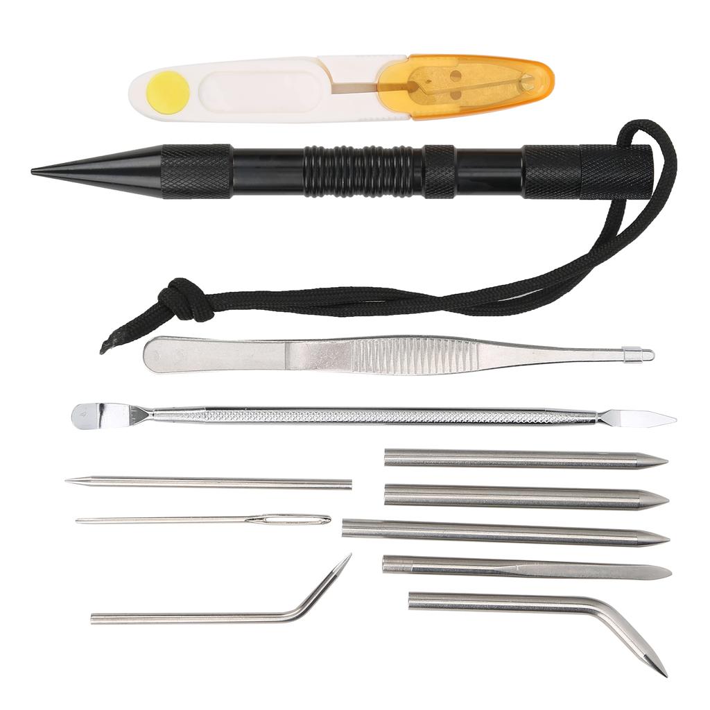 12Pcs/Set Black Aluminium Parachute Cord Needles Set Bracelets DIY Knitting Tool Kit