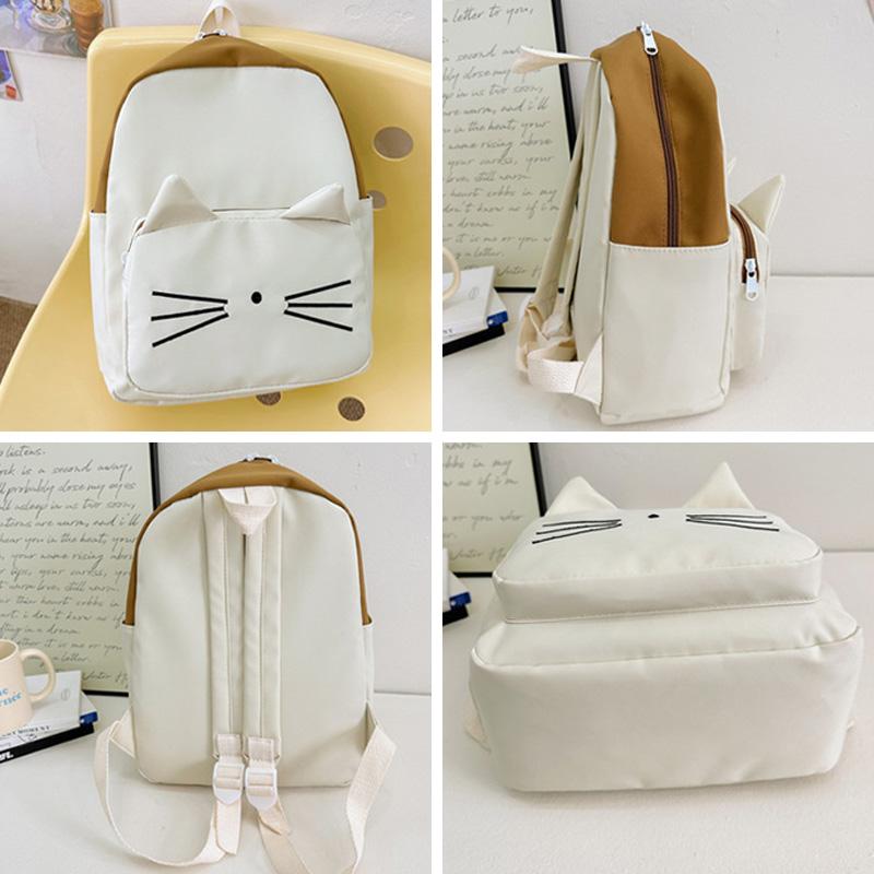 Cartoon Cat Kids Backpacks Kawaii Children's Handbags for Girls Boys Kindergarten Schoolbag Korean Toddler Travel Storage Bag