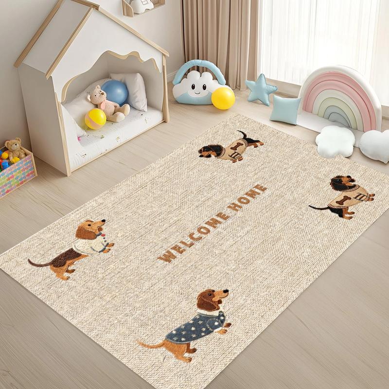 

Cartoon Poodle Pattern Floor Mat Is Slip-resistant Lightweight and Comfortable for Living Room Carpets Bedroom Carpets Door Mats 40X60cm