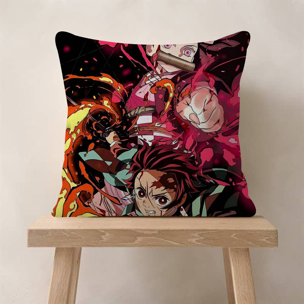 Japanese Anime DDemon Slayers Wall Pillow Cover Design Cushion Cover Decor Holiday Decorati
