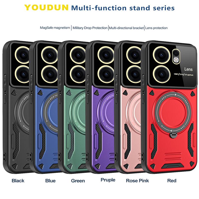 For Realme C55 Luxury Bracket Shockproof Armor Case For Realme C53 C55 C75 Silicone Bumper Hard PC Cover Coque For Realme C75 4G