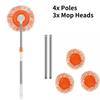 Handle Long Round Wall Cleaning Mop Dry And Wet Ceiling Cleaning Wiper For Home