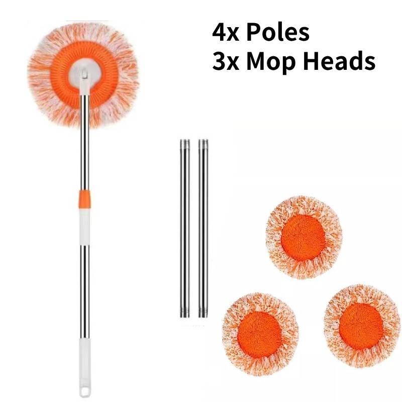 Handle Long Round Wall Cleaning Mop Dry And Wet Ceiling Cleaning Wiper For Home