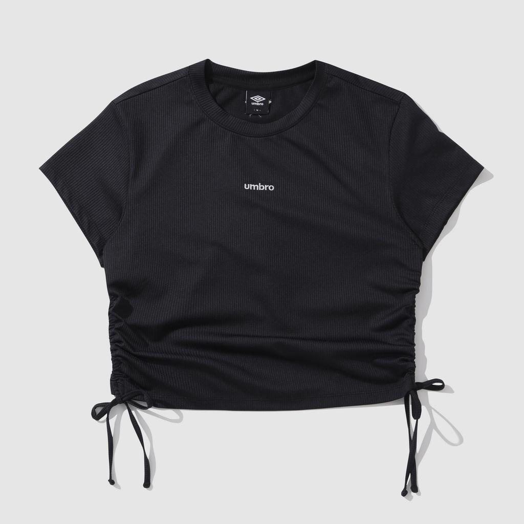 UMBRO Women'S Ribbed Short Sleeve T-Shirt Black (Uq222Crs59)