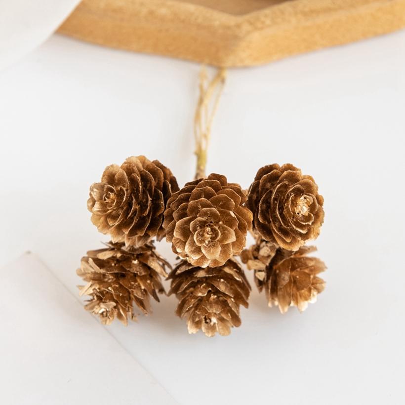 1/3pcs Artificial Plant Golden Fake Pine Nut For Festival Tree Decor Wreath Accessory Wedding Home Wall Hanging Photography Prop