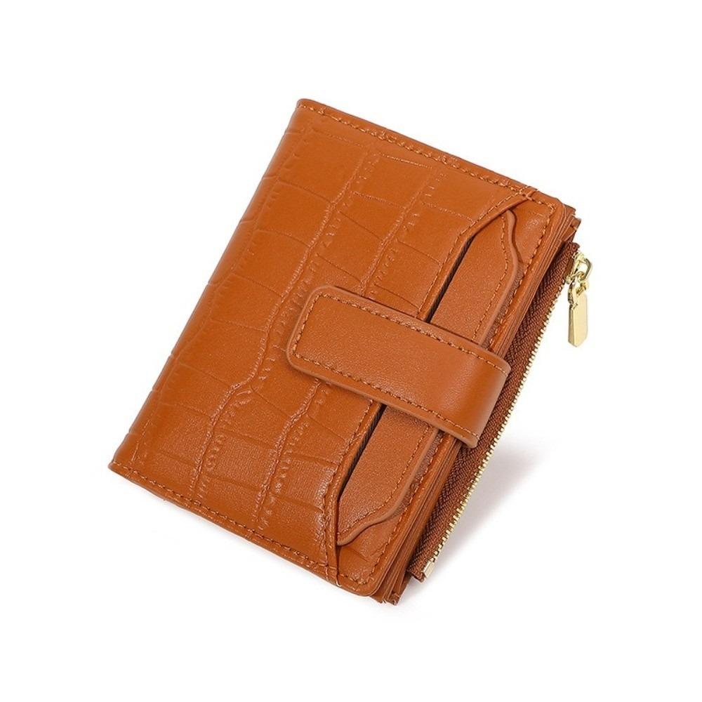 Two-fold Women Short Wallet Solid Color PU Card Bag Versatile Folding Wallet  Shopping