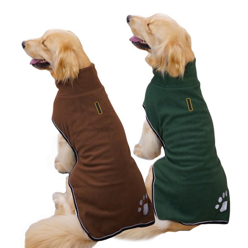 Large Dog Winter Vest Waterproof Reflective Warm Fleece Jacket Adjustable Chest Golden Retriever Labradors