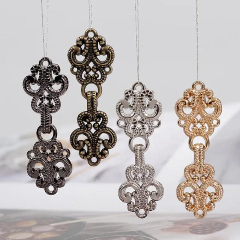 5 Pairs Chinese Knot Buttons Cloak Clasp Fastener Cardigan Clips  Buttons Embellishments for Clothing Vintage Bottoni in Metallo
