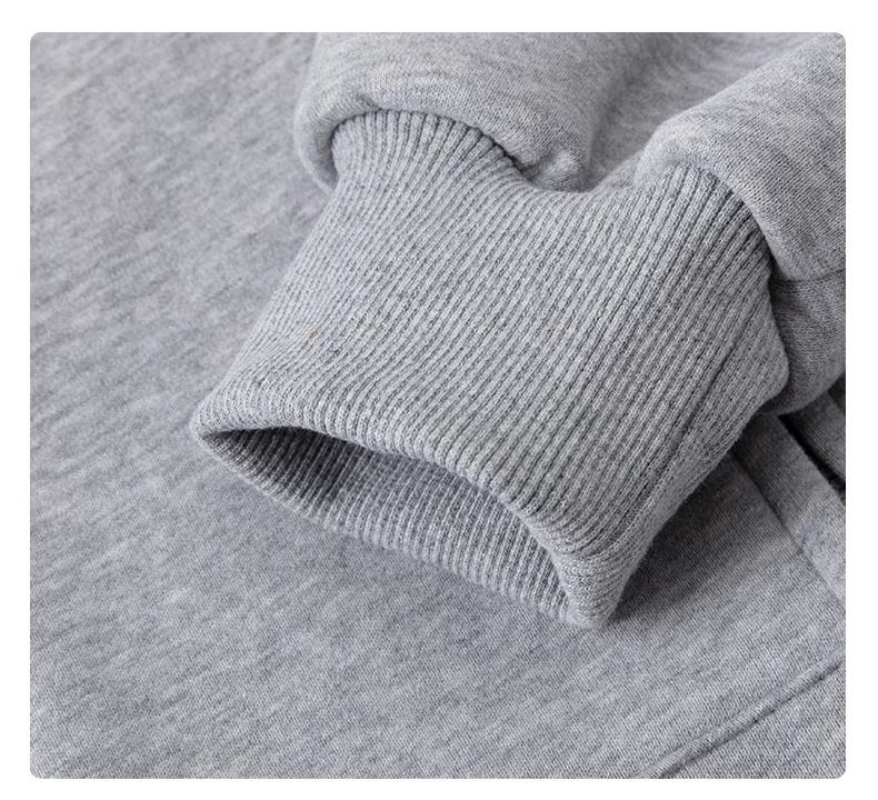 Women's Grey Hooded Fleece Sweatshirt - Slimming Thick Zip-Up Cardigan for Autumn/Winter 2025