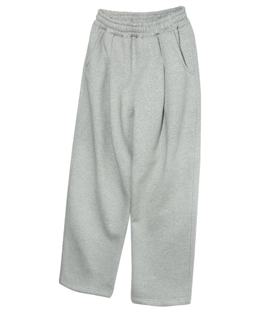 GAINSBORO One-Pleat Wide Sweatpants_Melange Grey