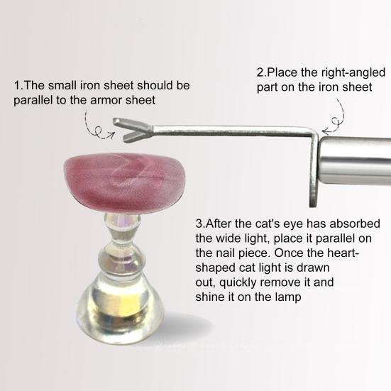 Heart Magnet Set Nail Art Tool with Y-Shaped Guide for DIY Manicure Professional Magnetic Rods for Heart-Shaped Patterns