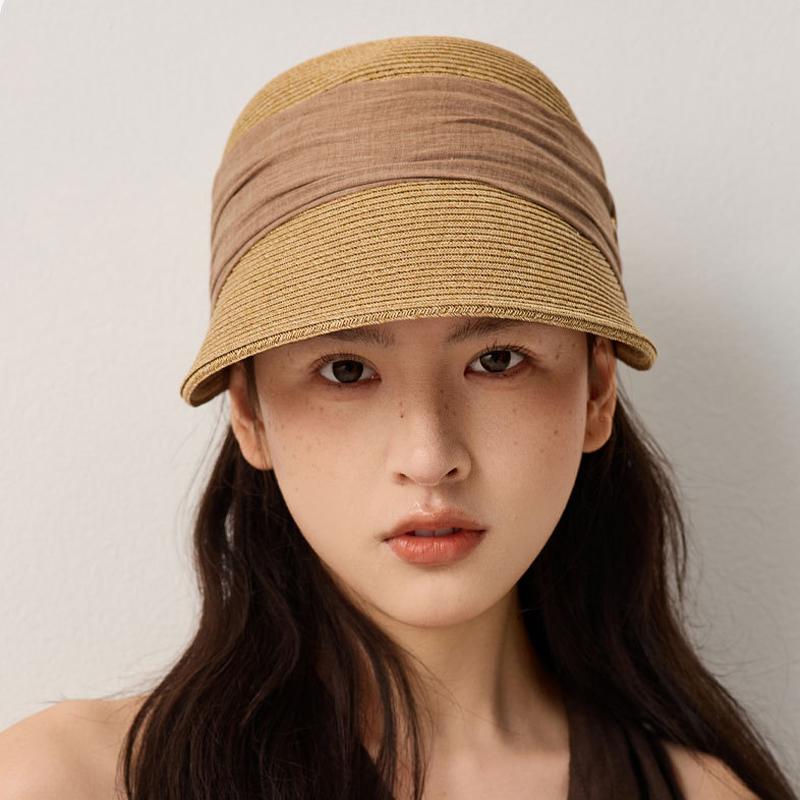 Spring Summer Straw Woven Breathable Sunscreen Fisherman Hat Outdoor Women's Cap