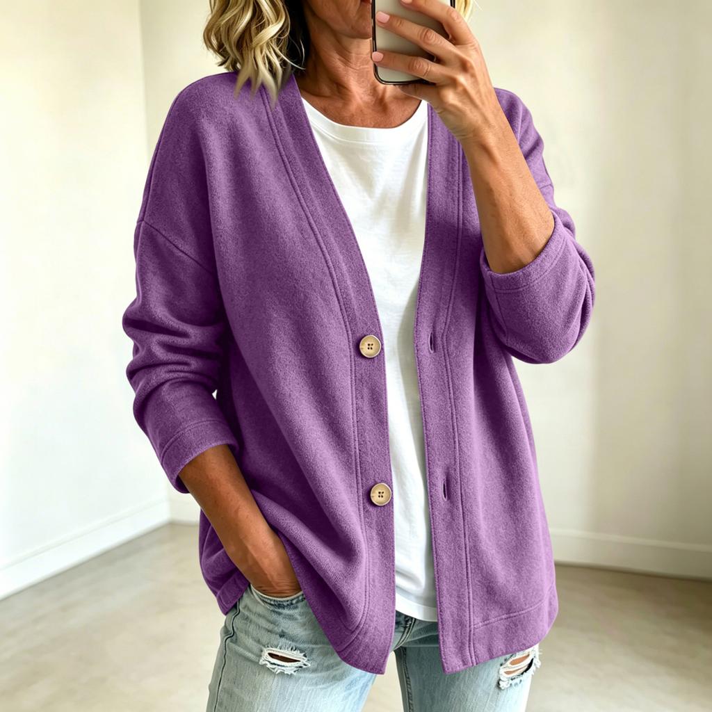 Giacca Casual da Donna con Bottoni Frontali Colorata per l'Uso Quotidiano