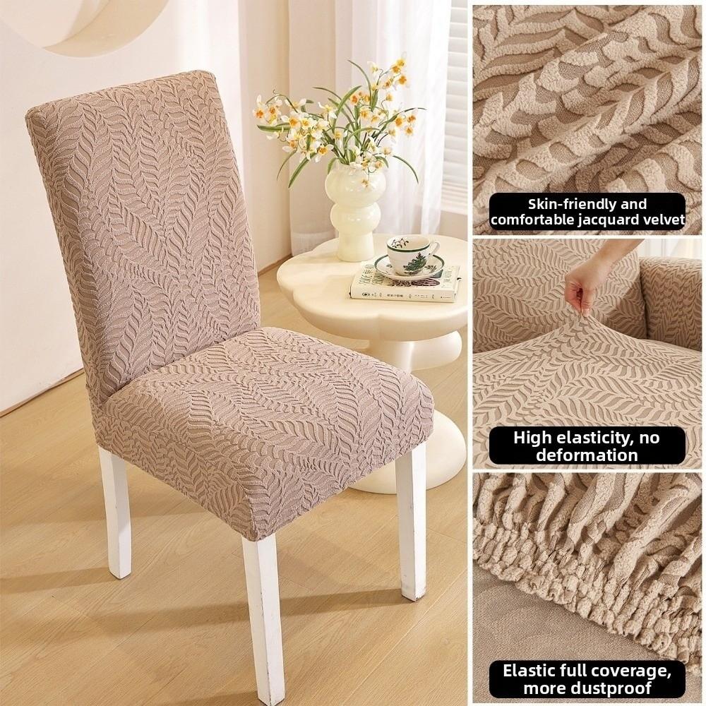 Jacquard Stretch Dining Chair Cover Woven Fabric Chair Slipcover Jacquard Chair Cover  Dining Room