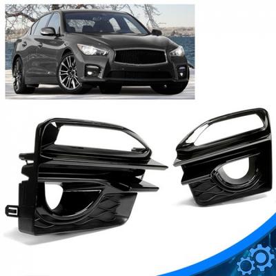 2x Na lata 2014-2017 Infiniti Q50 Sport Osłona Lampy Przeciwmgielnej Zderzaka Przedniego Ramka Para