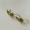 Gold-Plated Olive Green Zircon Stud Earrings in S925 Sterling Silver for Women