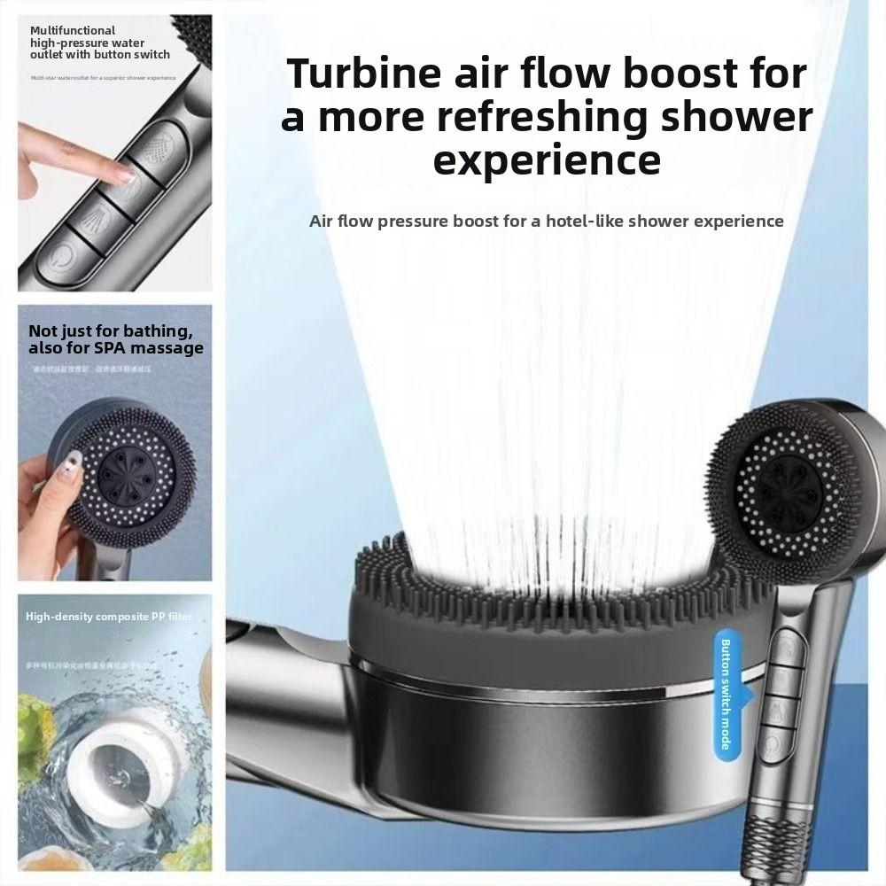 One-Key Stop Water Shower Head 4 Modes Shower Sprayer Head High Pressure Showerhead  Home Shower