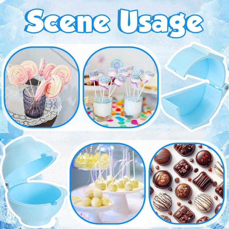 Blau Runde Kuchenpressform Formgebungsform 3D-gedruckte Plastikkugel Gebäck Schokolade Backrahmen Werkzeug Für Partys Hochzeiten Desserts