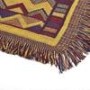 Large Plaid Blanket Cotton Knitted Jacquard Bohemian Soft Washable for Sofa Armchair Bedroom (130 * 180CM, Geometric)