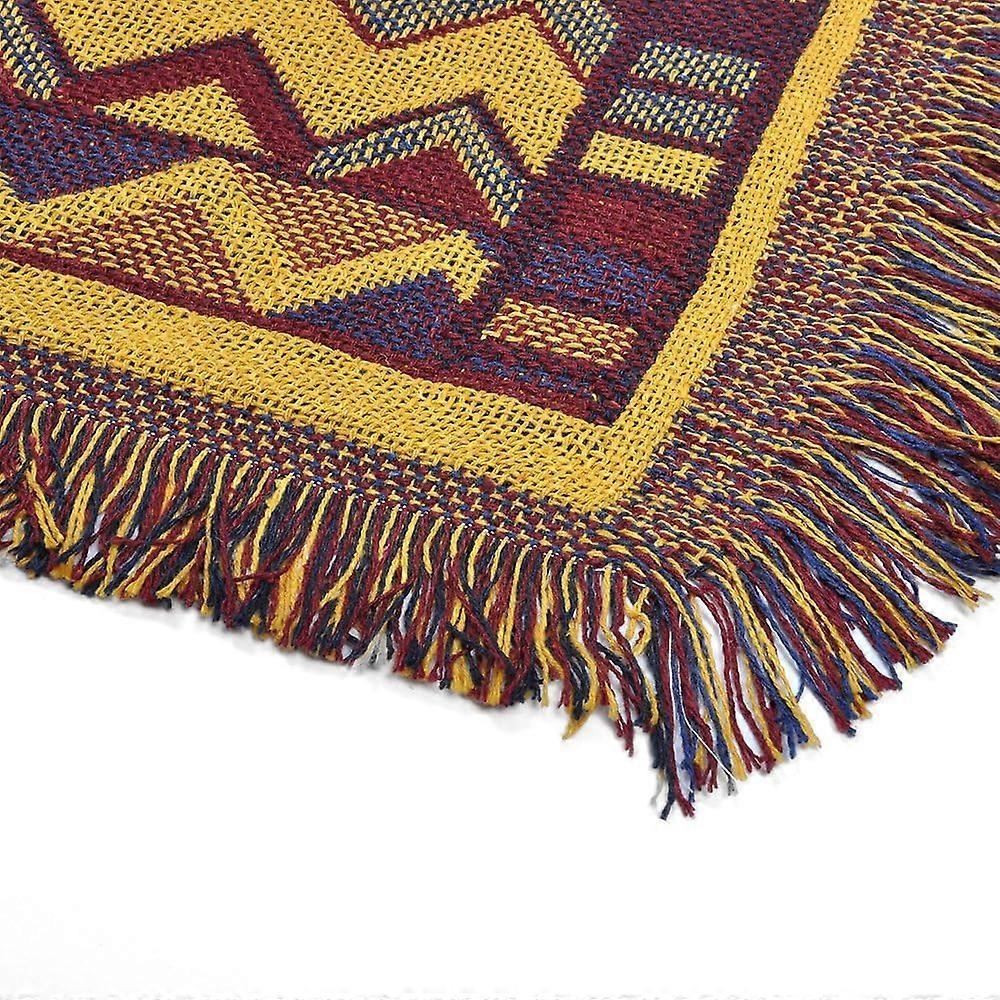 Large Plaid Blanket Cotton Knitted Jacquard Bohemian Soft Washable for Sofa Armchair Bedroom (130 * 180CM, Geometric)