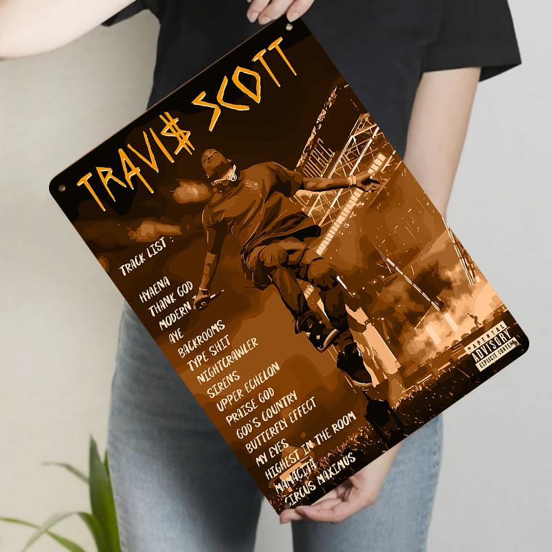 

Travis Scott Custom Metal Tin Sign Music Album Tracklist Art Decor for Bedroom Living Room Wall Decoration 20x30cm（7.8x11.8inch）