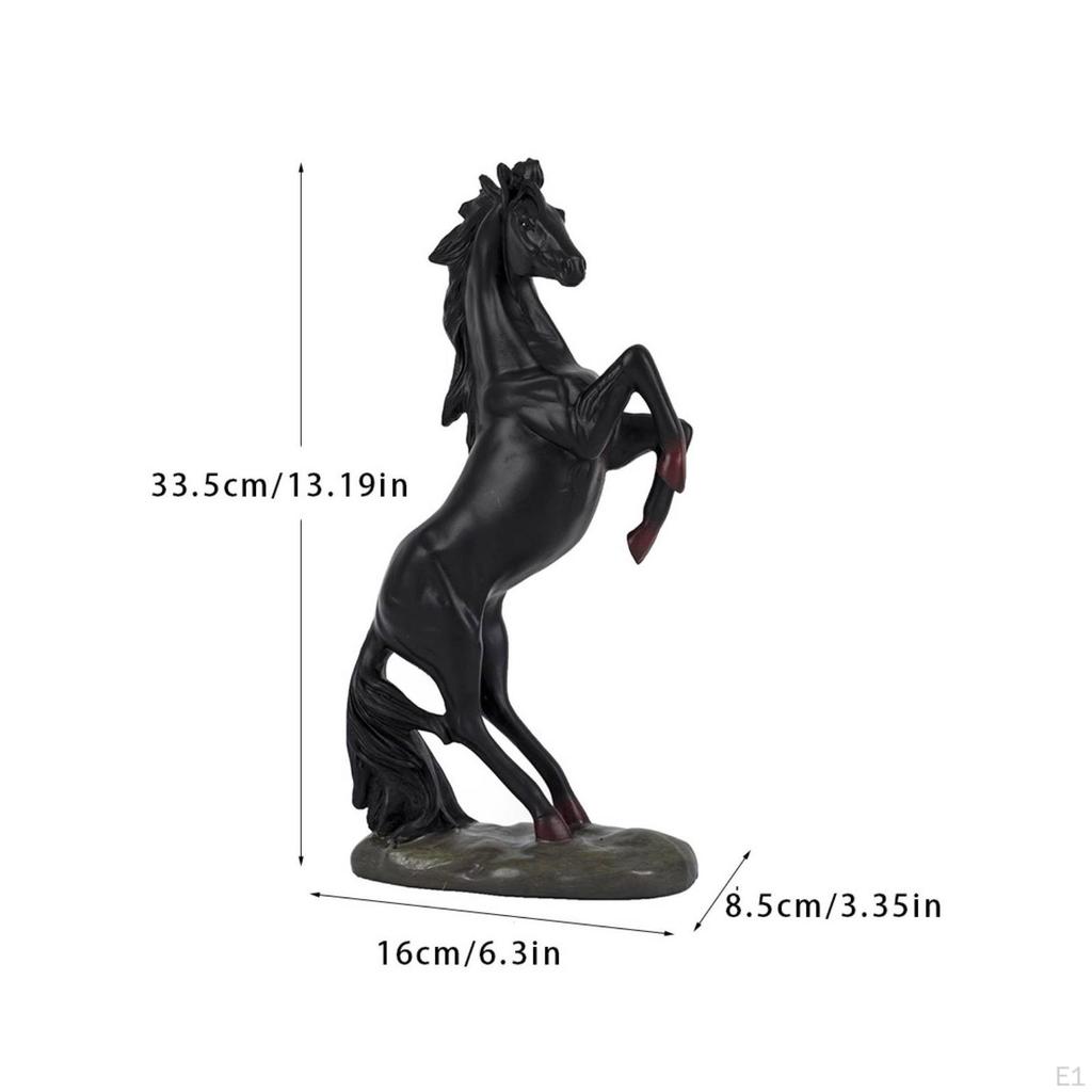 Horse Statue Rearing Figurine Decorative Shelf Decor for Art Collectors, Bookshelf, Office,