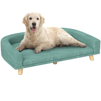 Dog Pet Sofa Bed, Eucalyptus Wood, 98 X 67 X 25 Cm, Green