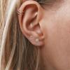 6 Pairs Round Cubic Zirconia Studs Earrings Lightweight 316L Steel Stud Earrings Flat Back Earrings for Women Men, Silver