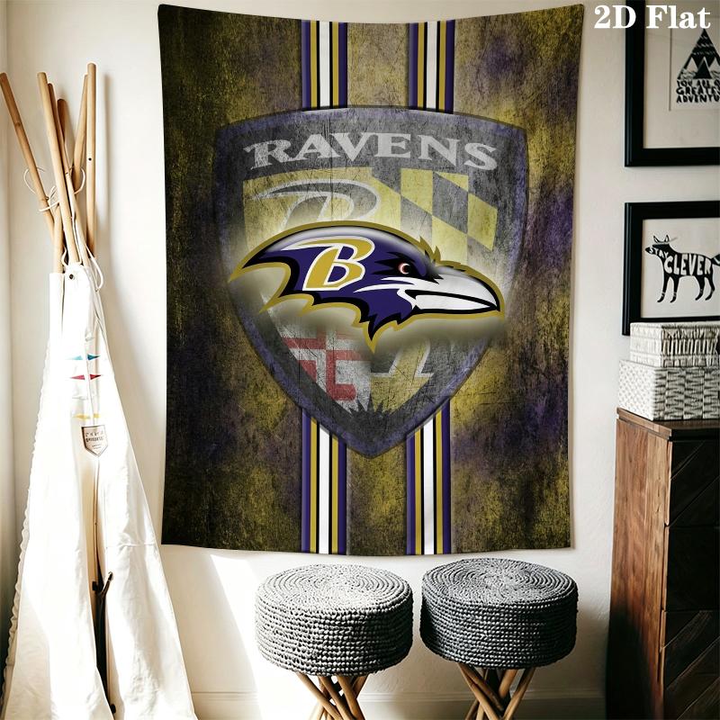 Baltimore Ravens Wall Tapestry Aesthetic Wall Hanging Printed Fabric Blanket Decorative Tapestries for Bedroom Living Room Home Decor