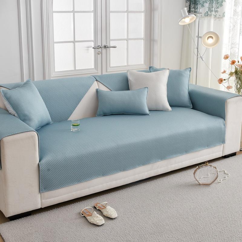Mat Ice Silk Sofa Cushion New  Summer And Summer Solid Color Sofa Cover All-Inclusive Non-Slip Sofa Cover Towel